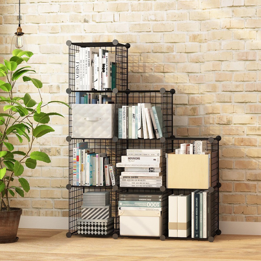 Malay Ready Stock Sweethomemy Diy 9 Cube Metal Wire Multi Function Storage Rack Shopee Singapore