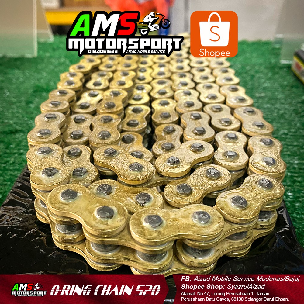 Super Combo Sprocket Front Rear Chain O Ring Gold Ams 520 Shopee Singapore