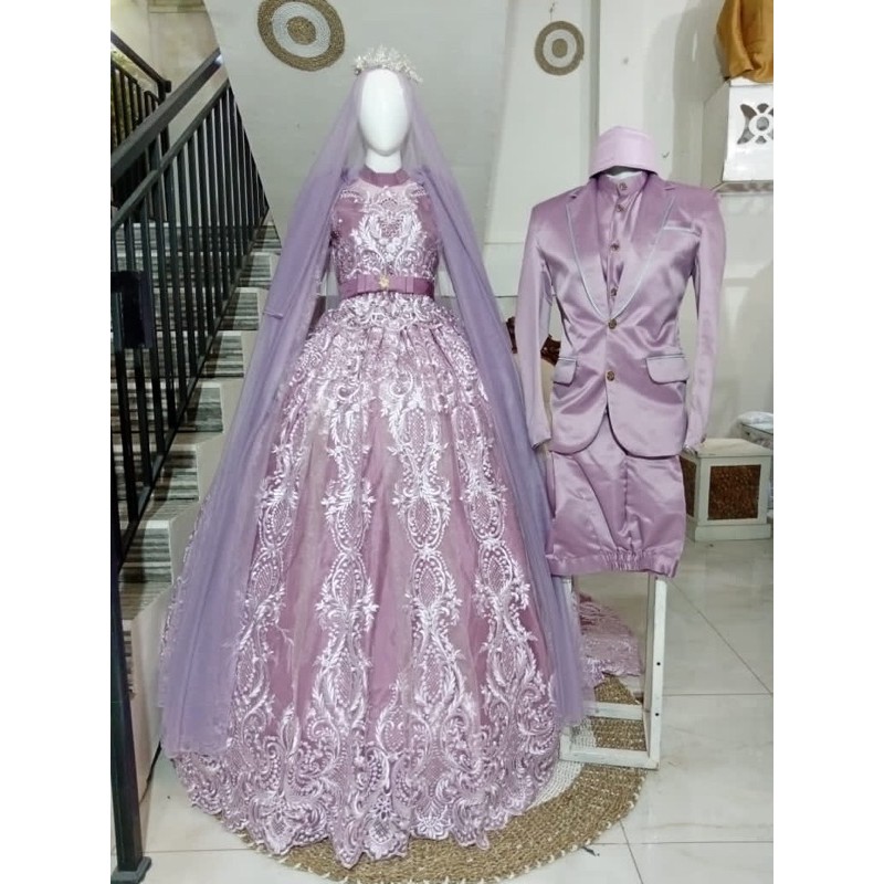 Lilac Purple Wedding Dress Shopee Singapore