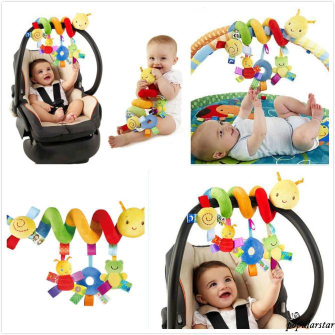 RAR-Baby Infant Bed Stroller Hanging Bell Rattle Plush Animal Play Toy Doll