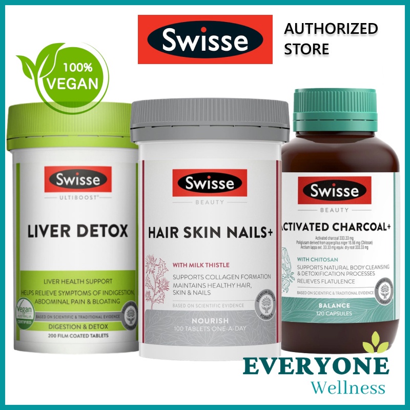 Swisse Vegan Vitamin and Supplement (Liver Detox, GrapeSeed, Vitamin C