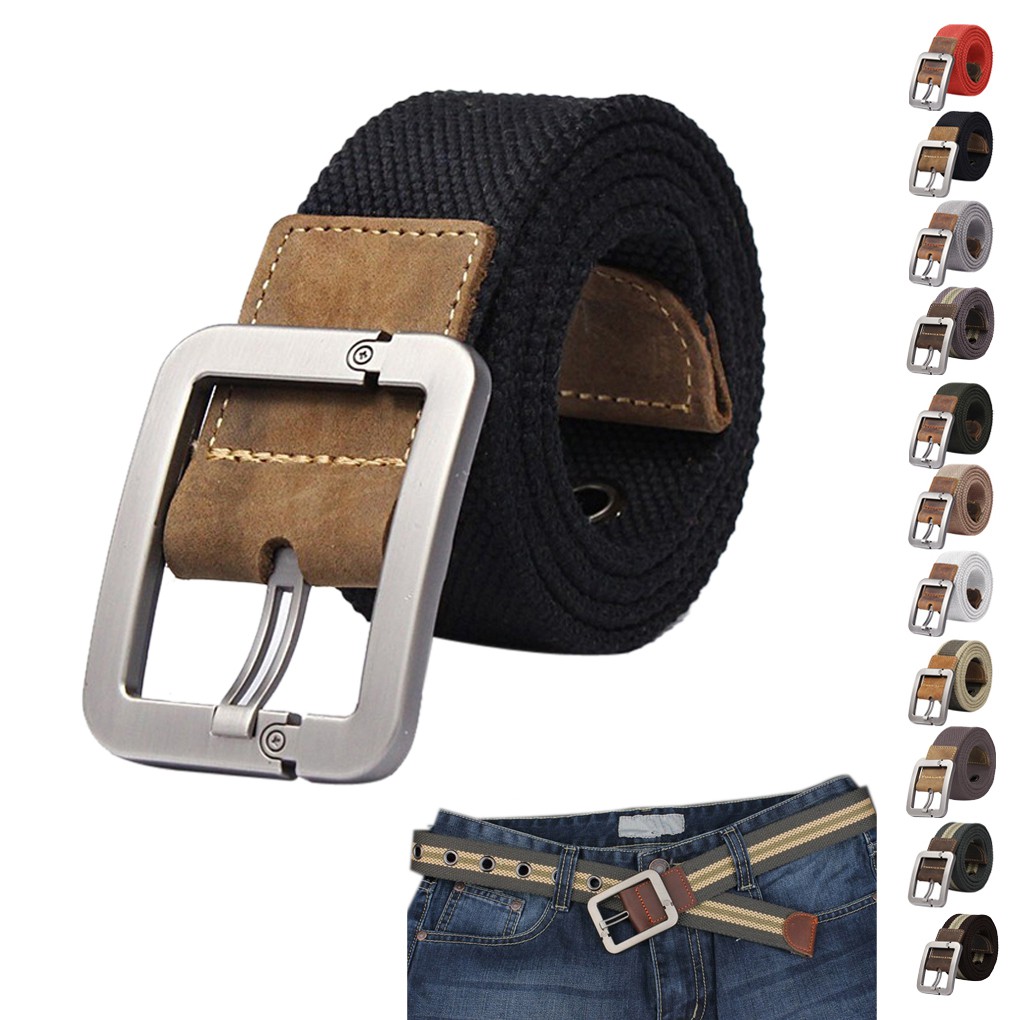canvas leather belt