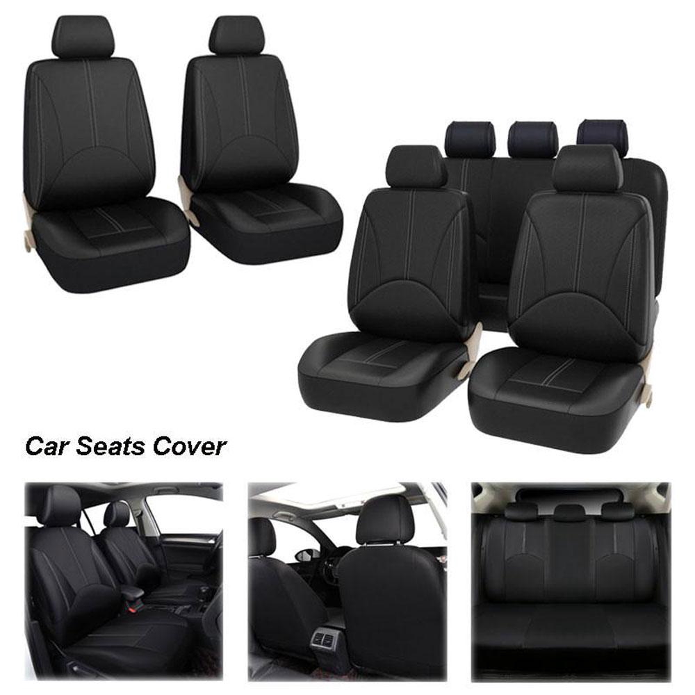 Pu Leather Car Seat Covers Full Set Car Black Seat Protector Car