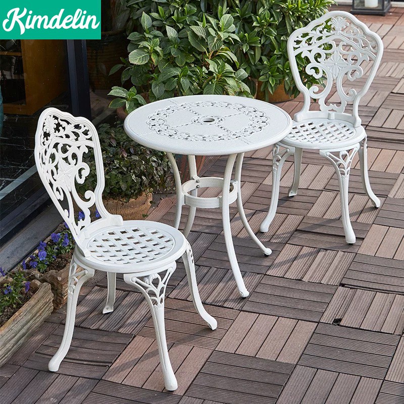 White Cast Aluminum Patio Table Patio Ideas