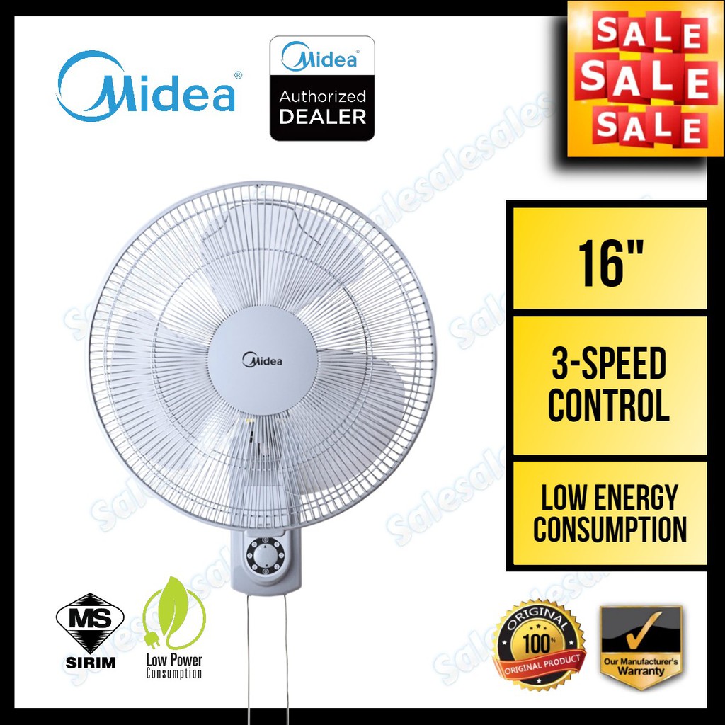 Midea Mf 16fw6h 16 Wall Fan 3 Speed 2 String Wall Fan Shopee Singapore