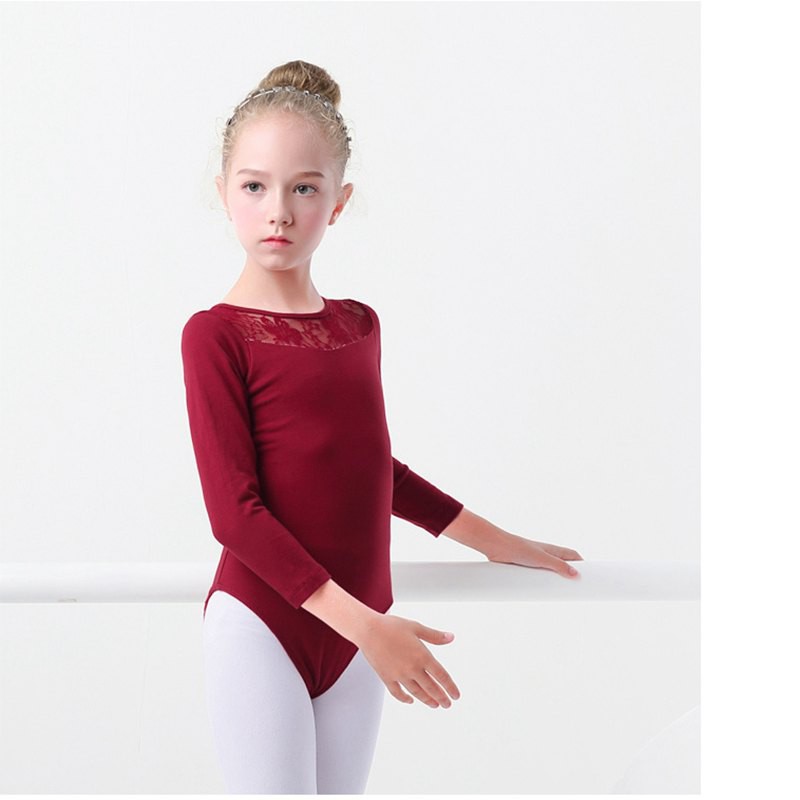 Lace Long Sleeve Gymnastics Leotard 