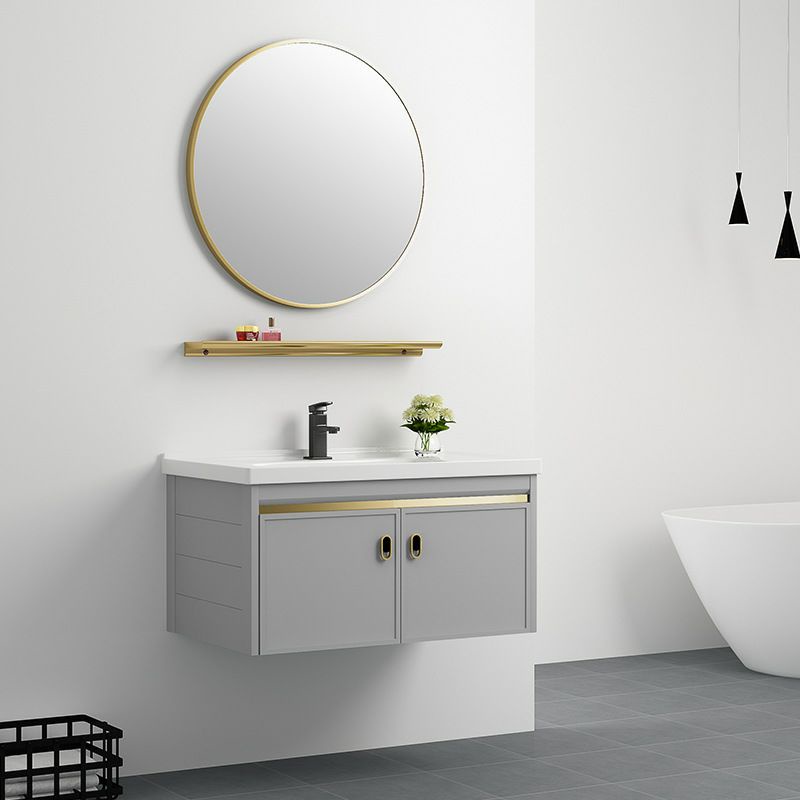 80cm Grey Bathroom Vanity Set (Mirror + Shopee Singapore