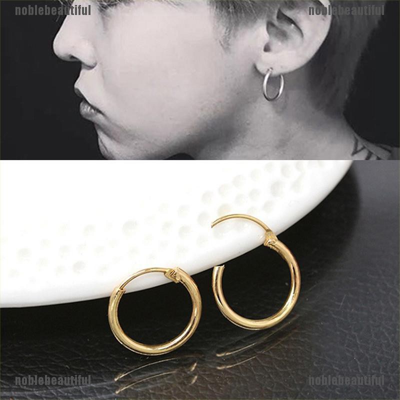 CF  Fashion Sterling Silver Gold Endless Hoop Rings Lip Nose Ear Studs EarrBRIC
