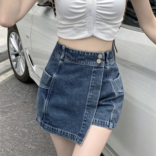 Denim Short A-line Skirt Hot Girl Ins Mini Skirt Female Summer New Hot Style Gothic Skirt