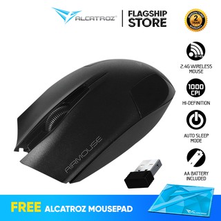 Alcatroz Airmouse High Resolution Wireless Optical Mouse (Battery Included)