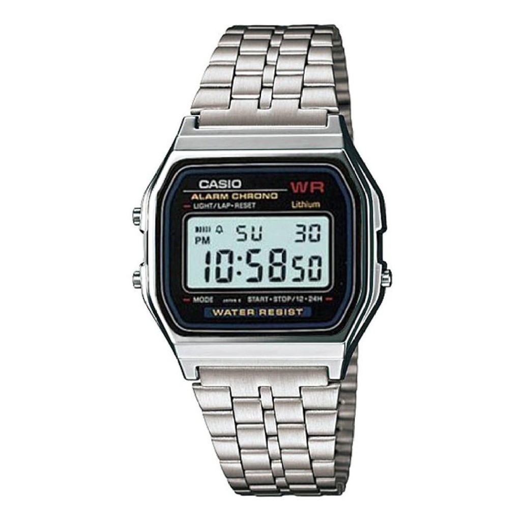 Casio Standard Digital Silver Stainless Steel Band Watch A159WAN1