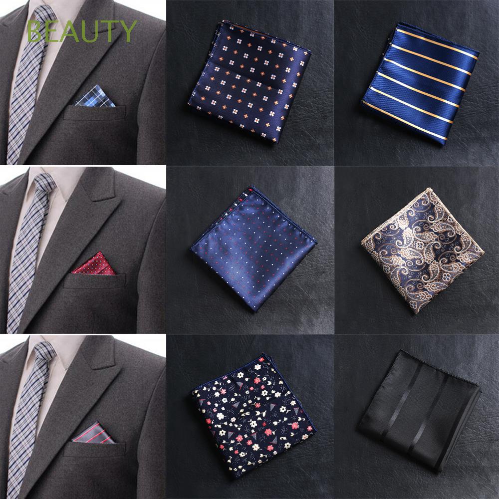Image of Floral Casual Pocket square Paisley Satin Men handkerchief