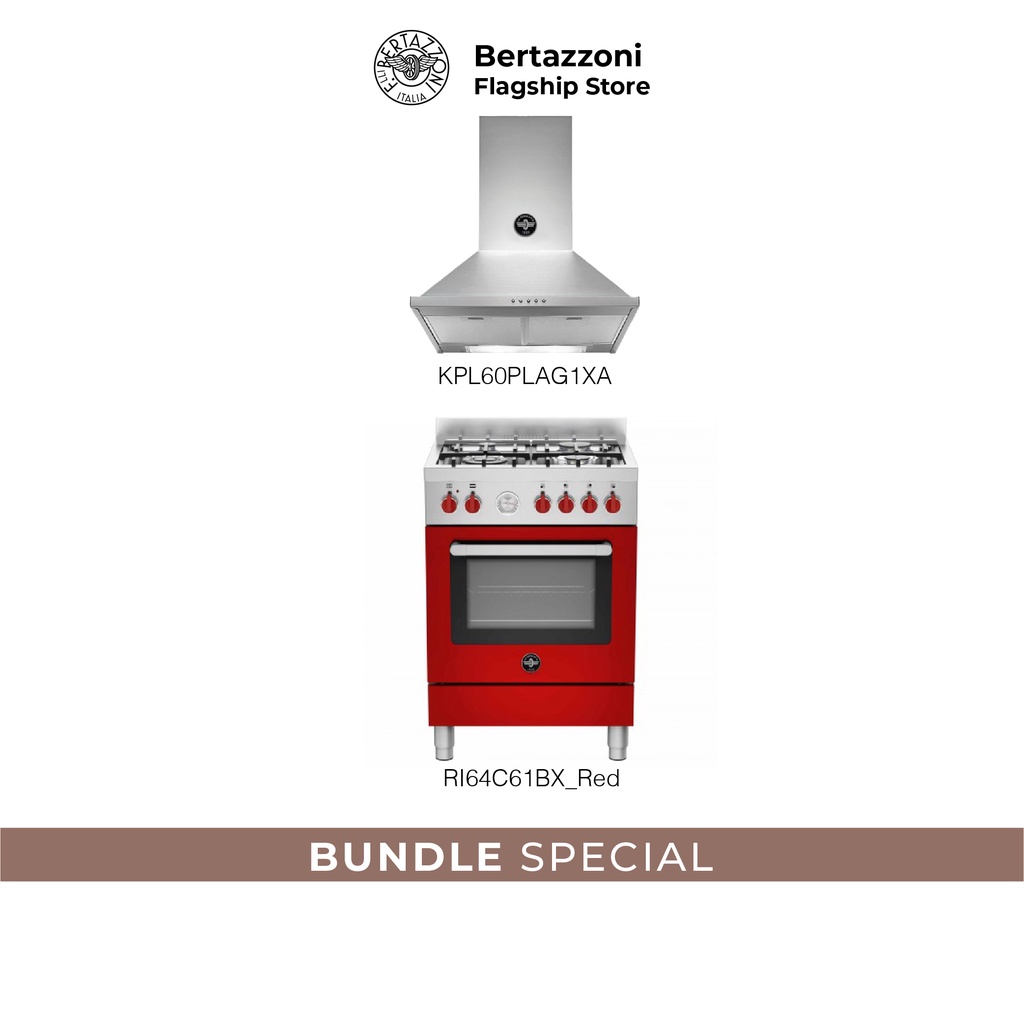 Bertazzoni La Germania RI64C61BX Free Standing Cooker Bundle 2