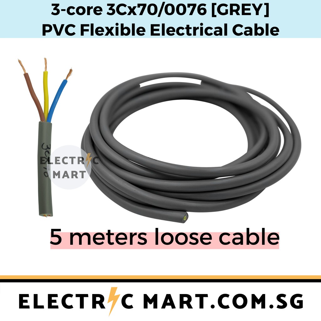 3 Core x 70/0076 PVC Flexible Wire Supply Electrical Cable 3x70/0076 or