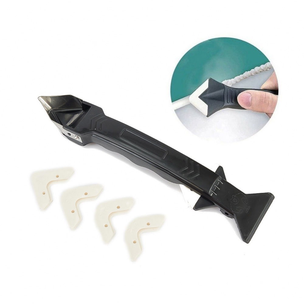//3 in 1 Silicone Sealant Removal Tool Kit Squeegee Artifact Metal Head