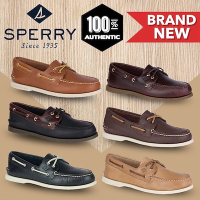 sperry men's leather boat shoes