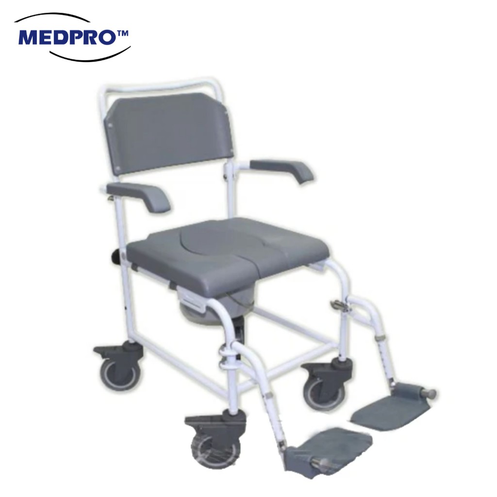 Deluxe Padded Mobile Toilet Commode Chair Shopee Singapore