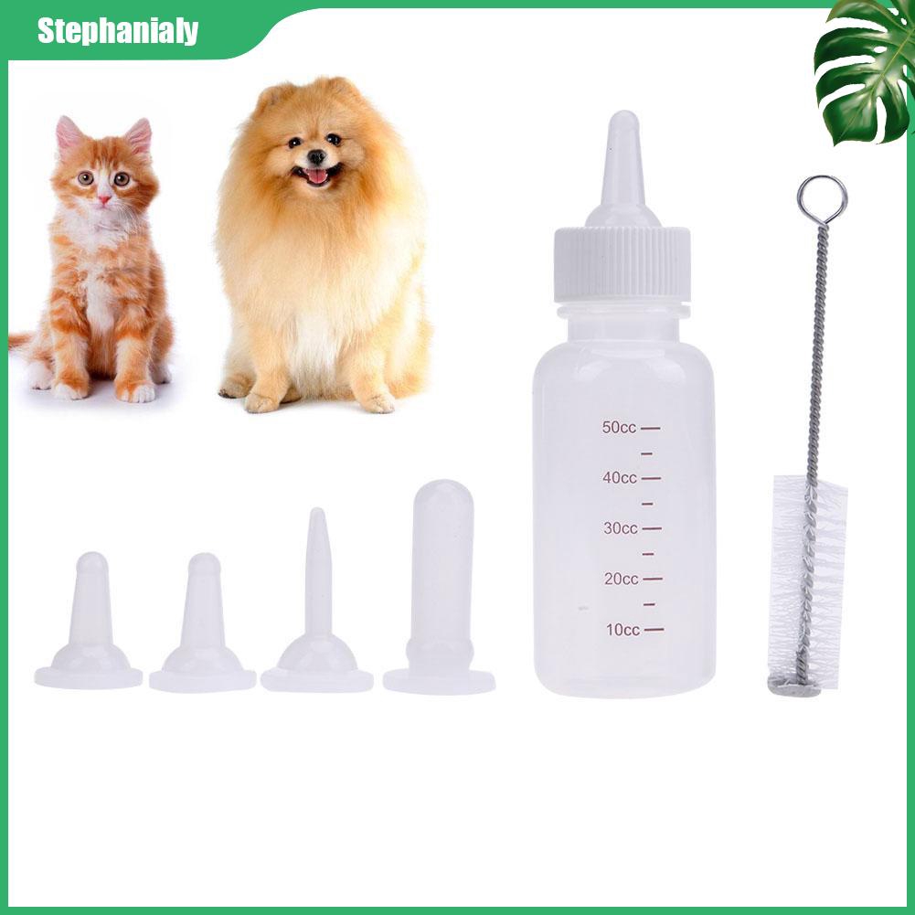 6pcs Dog Cat Kitten Feeding Bottle Pet Supplies Nursing Water Milk