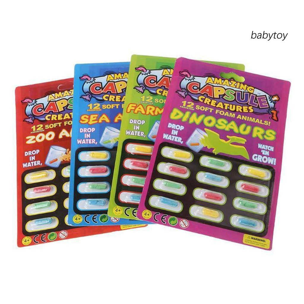 Ready Stock]12Pcs Sponge Water Incubation Expansion Hatching Animal Capsule  Toys Kids Gift | Shopee Singapore