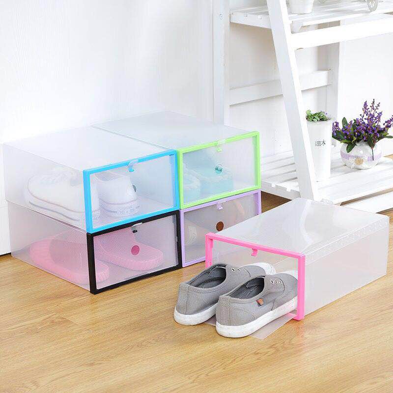 Thicken Crystal Transparent Color Shoebox Diy Folding Drawer Shoe