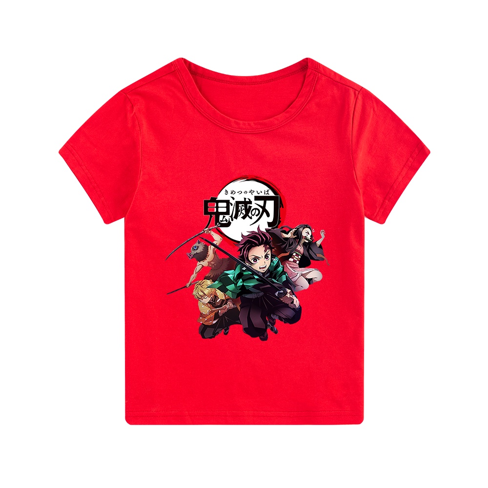 Demon Slayer Anime Kids T-shirt Cotton Boys Girls Tshirt Short Sleeves T-Shirt Unisex Fashion