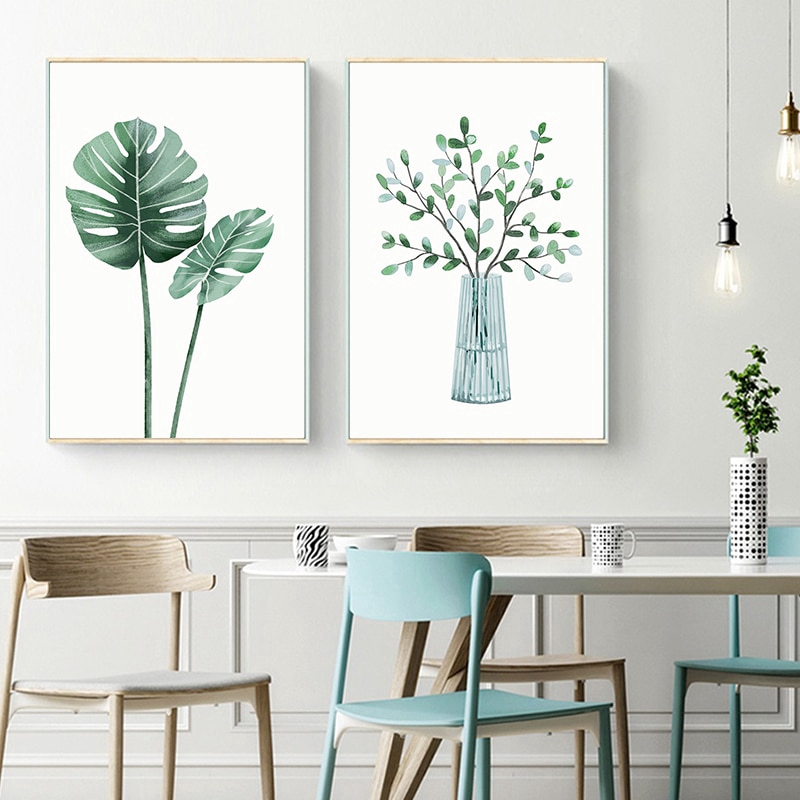 Plant Leaf Potted Ilration Wall Art Canvas Poster Print Painting Decoration Picture Ee Singapore - Plant Wall Art Print