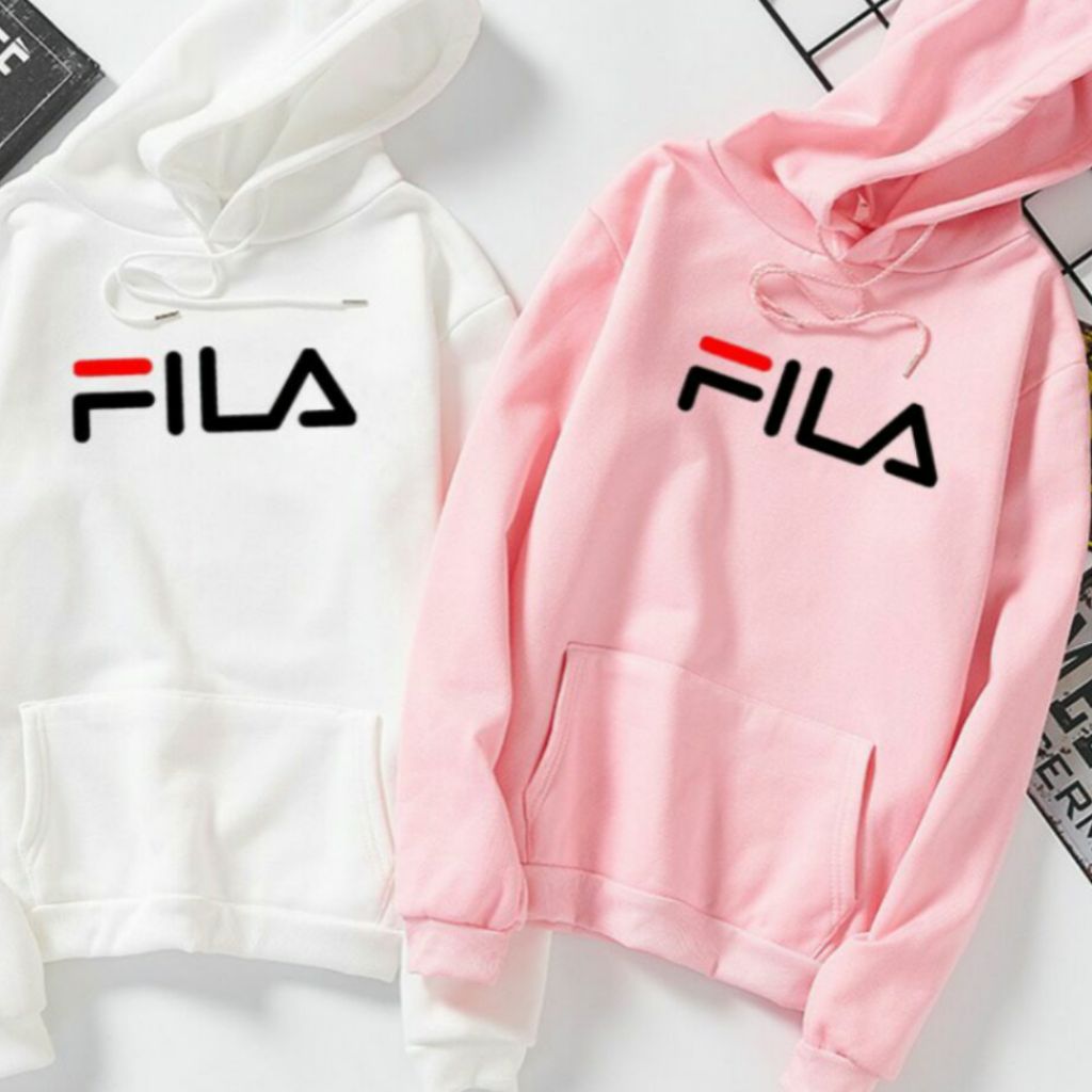 light pink fila hoodie