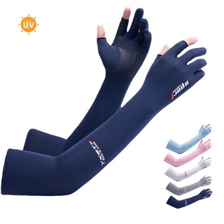 Ossayi SPF50+ Arm Cooling Sleeve Ice Silk Hand Socks Motorcycle Fishing Bicycle Cycling MTB 2 Cut Finger Gloves Accessories