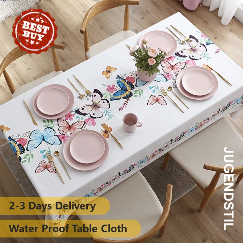 [LOCAL SELLER GINZZA] Table Cloth Water Proof Table cloth PVC tablecloth JUGENDSTIL J Shopee