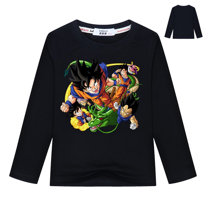 Spring Boys Dragon Ball Z T Shirt Cartoon Goku Kids Long Sleeve Tops Clothing Shopee Singapore - dragon ball z t shirt roblox