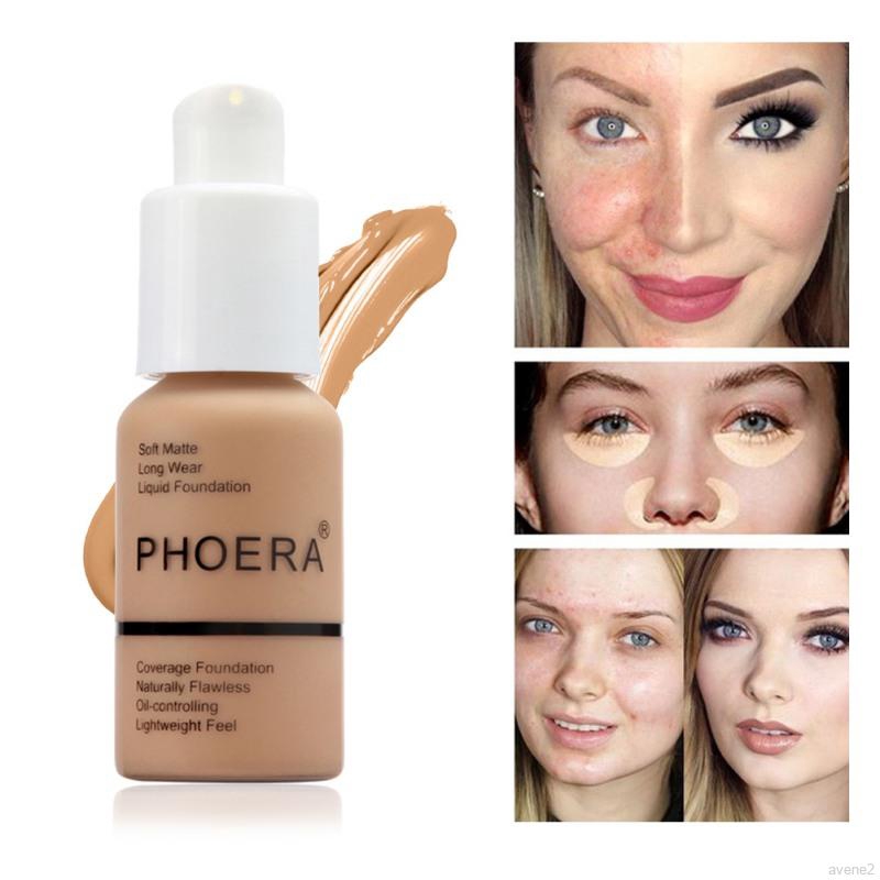 Phoera 30ml Liquid Foundation Concealer Face Makeup Matte Full Coverage Waterproof Long Lasting Foundation Shopee Singapore