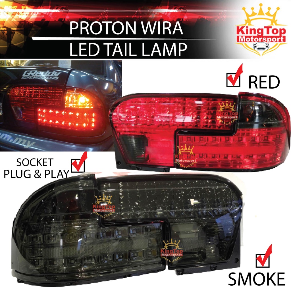 Shop Malaysia Vland Proton Wira 1992 Led Tail Lamp Light Lampu Belakang Shopee Singapore