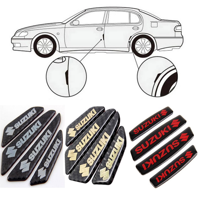 Car Door Side Anti Scratch Coverup Stickers 3D Carbon Fiber Rearview