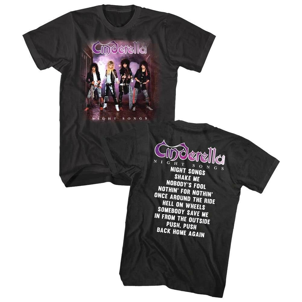 Cinderella Night Songs Album Cover Art 80 S Glam Rock Band 100 Cotton Sport Men S T Shirts Cinderella Night Songs Album World Tour Glam Rock Band Short Sleeve Plus Size Tops Tees Birthday