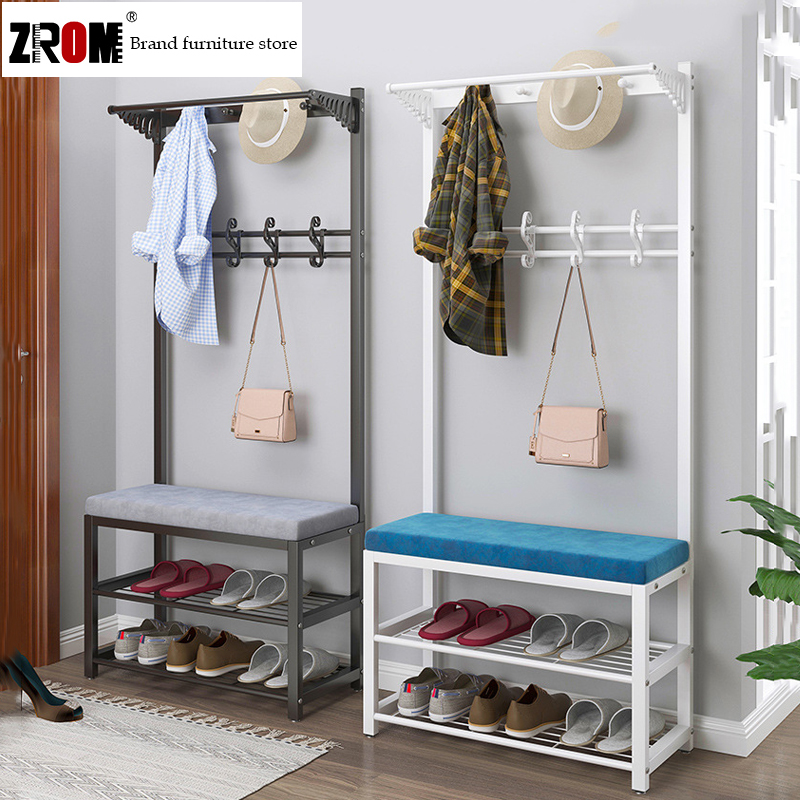 9 9 Limited Time Discount Shoe Changing Stool And Coat Rack Integrated Home Shoe Rack Cabinet Storage Shoe Cabinet Hanging Bag Shelf Metal Multi Layer Shoe Bench Shopee Singapore