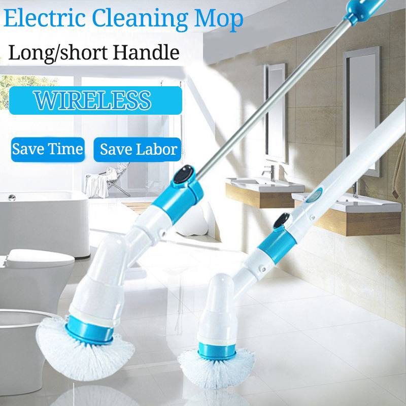 Wireless Rechargeable Electric Cleaning Brush Long Handle Automatic