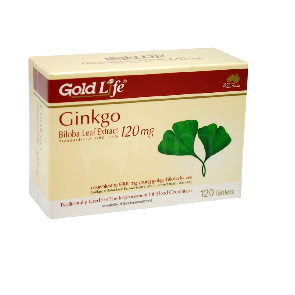 Gold Life Ginkgo Biloba 120mg 120 tablets For improvement of blood circulation