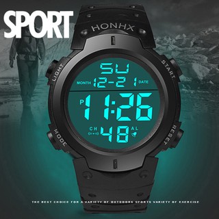 FT Men Waterproof Silicone LED Digital Stopwatch Date Rubber Sport Wrist Watches