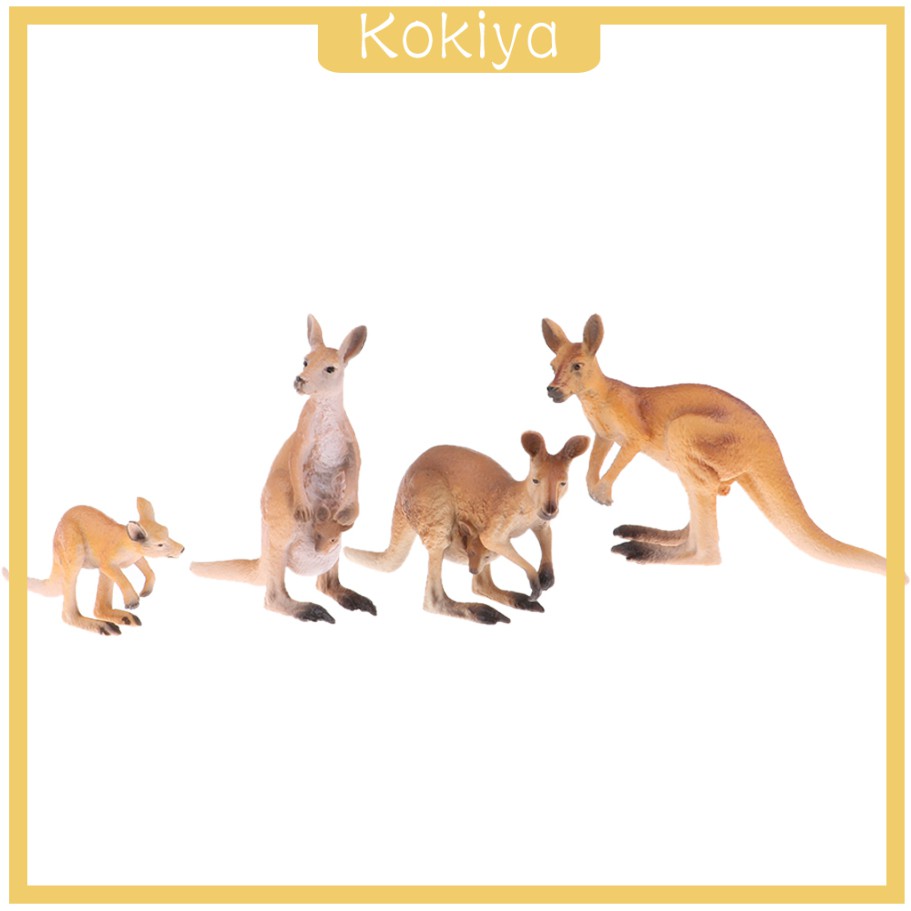 Kokiya 4pcs Realistic Animal Action Figure 50 100mm Kangaroo Sculpture Model Gift Shopee Singapore