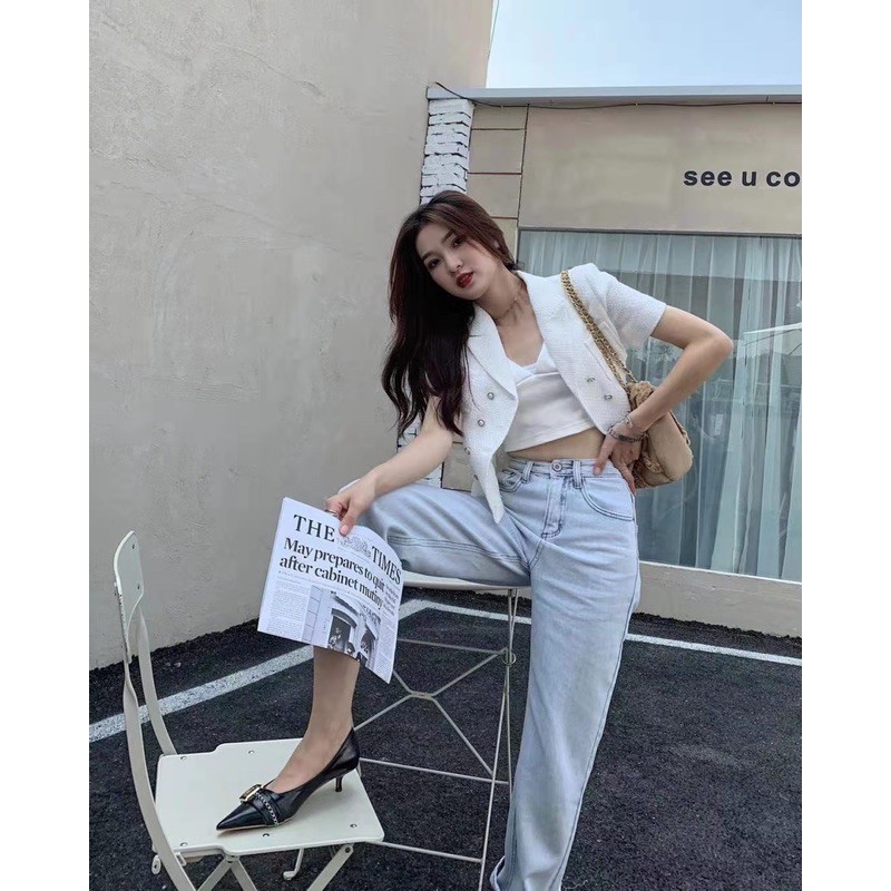Office Clogs With Glitter Soft Leather Super Easy Matching | Shopee ...