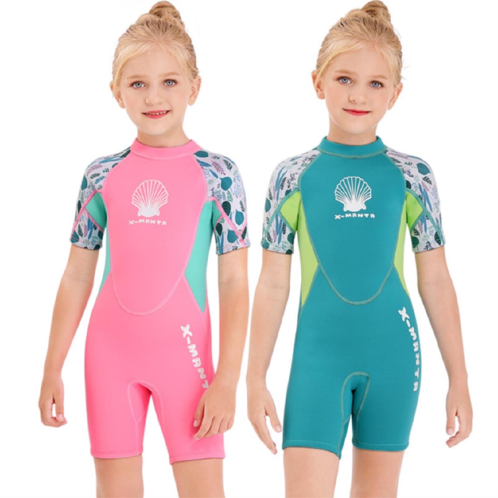 2.5mm Kids Diving Suit Onepiece Kid Thermal Swimwear Short Sleeve Baby