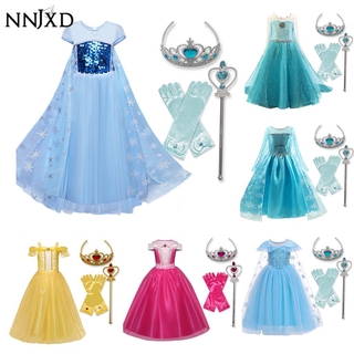 [NNJXD]Princess Girl Anna Elsa Dress Fancy Birthday Cosplay Costume