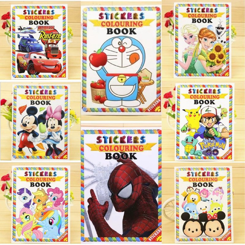 Cars Doraemon Frozen Mickey Minnie Pony Colouring Sticker Book Good As Gift Buku Mewarna Sticker Ct Shopee Singapore - roblox mewarna