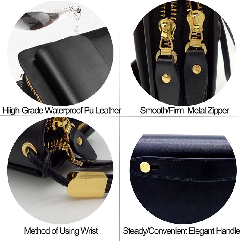 Mens Leather Clutch Bag Business Wrist Bag For Mens