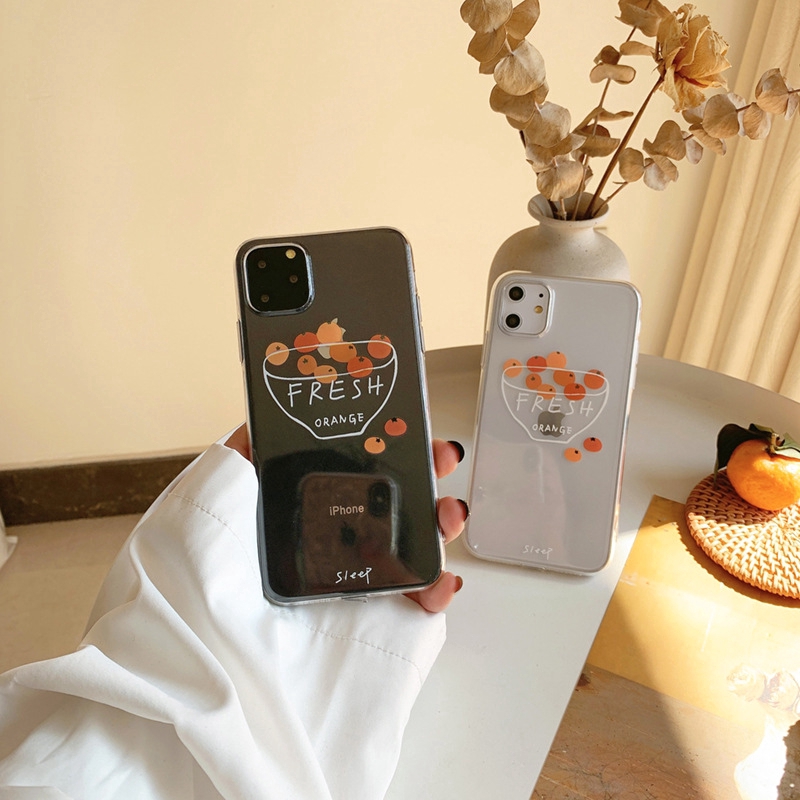 Orange Fresh Fruits Clear Original Phone Case iphone 6 6s 7 8 Plus X Xr Xs Xsm 11 Pro Max case Flexible Silicone Protective Cover\u00a0