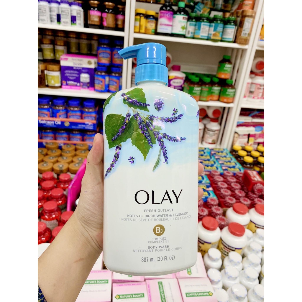 Olay Shower Gel With PURIFYING WATER and LAVENDER 887ML (Us Domestic