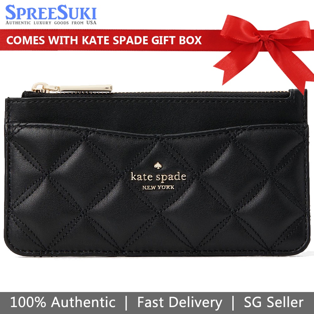 Kate Spade Card case In Gift Box Natalia Large Slim Card Holder Black #  WLRU6343 | Shopee Singapore
