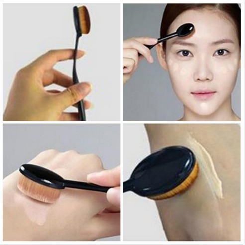 Oval Brush Foundation Makeup Brush Oval Brush Oval Brush Oval Make Up Handle Shopee Singapore