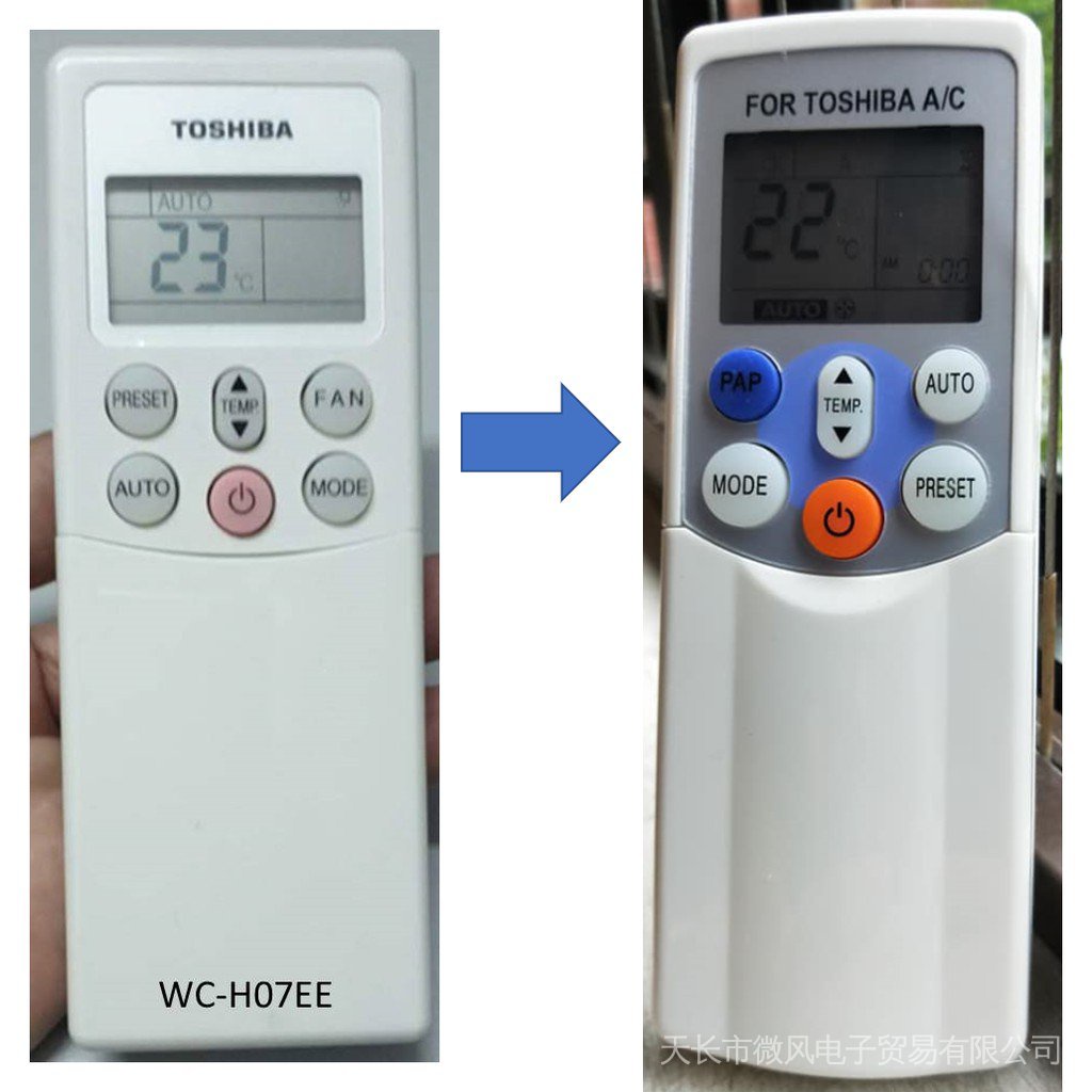 Toshiba Aircon Remote Control WCH07EE (Singapore) Shopee Singapore