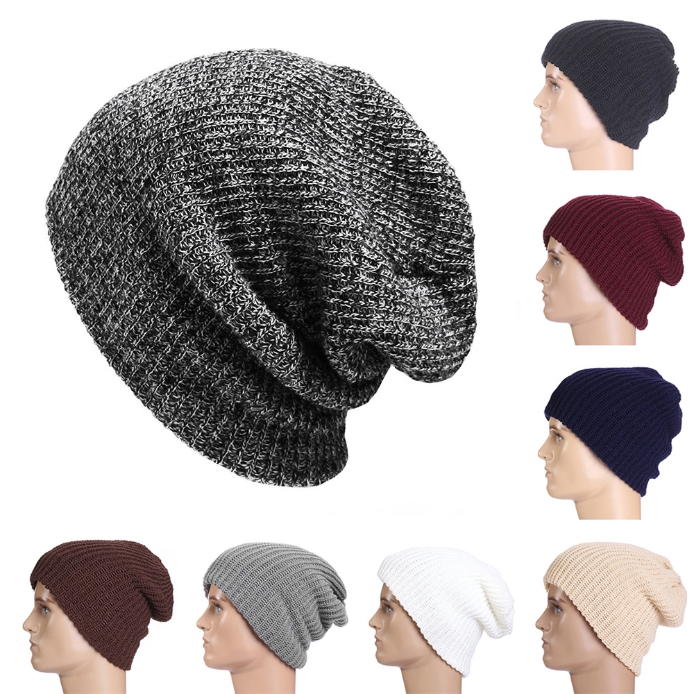 Winter Beanie Hat Star Men Ladies Knitted Woolly Oversized Slouch Warm Cap 23